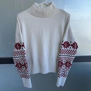 Christian Siriano Women's Cream and Red Jumper